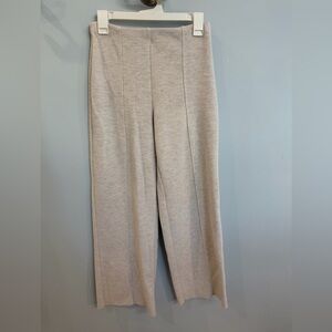 Zara Light Beige High Waisted Wide-Leg Knit Pants